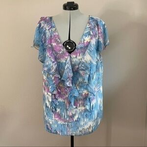 Banana Republic Womens 100% Silk Ruffle Top​​​​